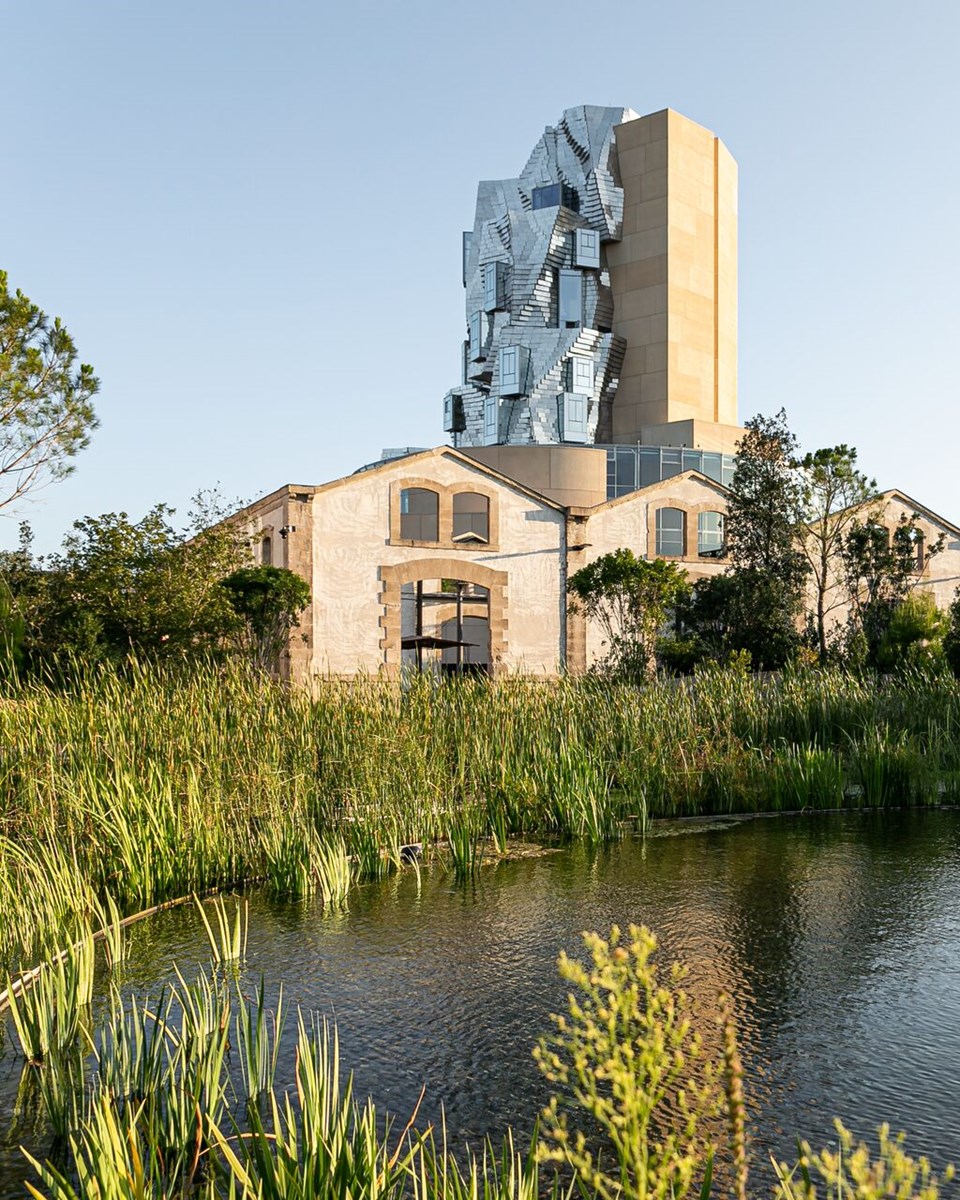 View of The Tower and Les Forges in the Parc des Ateliers, LUMA Arles